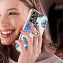For Samsung Galaxy A53 5G Ring IMD Flowers TPU Phone Case(Blue Peony)