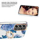For Samsung Galaxy A53 5G Ring IMD Flowers TPU Phone Case(Blue Peony)