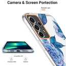 For Samsung Galaxy A53 5G Ring IMD Flowers TPU Phone Case(Blue Peony)