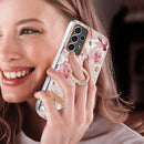 For Samsung Galaxy A53 5G Ring IMD Flowers TPU Phone Case(Pink Gardenia)