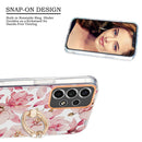 For Samsung Galaxy A53 5G Ring IMD Flowers TPU Phone Case(Pink Gardenia)