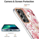 For Samsung Galaxy A53 5G Ring IMD Flowers TPU Phone Case(Pink Gardenia)