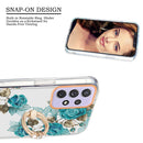 For Samsung Galaxy A73 5G Ring IMD Flowers TPU Phone Case(Blue Rose)