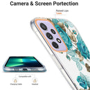 For Samsung Galaxy A73 5G Ring IMD Flowers TPU Phone Case(Blue Rose)