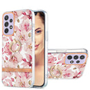 For Samsung Galaxy A73 5G Ring IMD Flowers TPU Phone Case(Pink Gardenia)