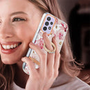 For Samsung Galaxy A73 5G Ring IMD Flowers TPU Phone Case(Pink Gardenia)