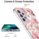 For Samsung Galaxy A73 5G Ring IMD Flowers TPU Phone Case(Pink Gardenia)