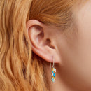 S925 Sterling Silver Colorful Feather Ear Hook Women Earrings