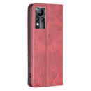For Infinix Note 11 Rhombus Texture Magnetic Leather Phone Case(Red)