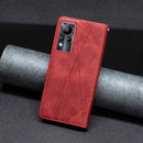For Infinix Note 11 Rhombus Texture Magnetic Leather Phone Case(Red)