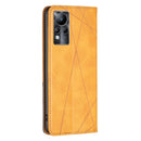 For Infinix Note 11 Rhombus Texture Magnetic Leather Phone Case(Yellow)