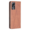 For Infinix Note 11 Rhombus Texture Magnetic Leather Phone Case(Brown)