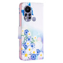 For Infinix Hot 11s NFC Colored Drawing Pattern Leather Phone Case(Flower Butterfly)