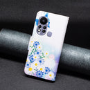 For Infinix Hot 11s NFC Colored Drawing Pattern Leather Phone Case(Flower Butterfly)
