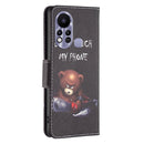 For Infinix Hot 11s NFC Colored Drawing Pattern Leather Phone Case(Bear)