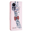 For Infinix Hot 11s NFC Colored Drawing Pattern Leather Phone Case(Giraffe)