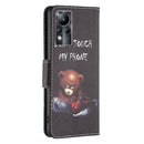 For Infinix Note 11 Colored Drawing Pattern Leather Phone Case(Bear)