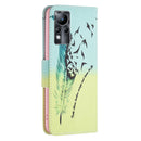 For Infinix Note 11 Colored Drawing Pattern Leather Phone Case(Feather)