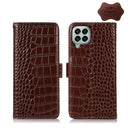 For Samsung Galaxy M33 5G Crocodile Top Layer Cowhide Leather Phone Case(Brown)