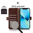 For Samsung Galaxy M33 5G Crocodile Top Layer Cowhide Leather Phone Case(Brown)