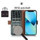 For Xiaomi 12 Pro Crocodile Top Layer Cowhide Leather Phone Case(Green)