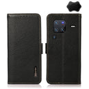 For vivo X80 Pro KHAZNEH Side-Magnetic Litchi Genuine Leather RFID Phone Case(Black)