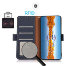 For vivo X80 Pro KHAZNEH Side-Magnetic Litchi Genuine Leather RFID Phone Case(Blue)