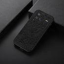 For vivo X80 Pro Accurate Hole Crazy Horse Texture PU Phone Case(Black)