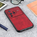 For vivo X80 Pro Accurate Hole Two-color Calf Texture PU Phone Case(Red)