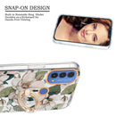 For Motorola Moto E20 / E30 / E40 Ring IMD Flowers TPU Phone Case(Green Gardenia)