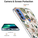 For Motorola Moto E20 / E30 / E40 Ring IMD Flowers TPU Phone Case(Green Gardenia)