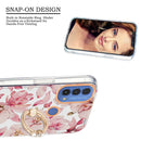 For Motorola Moto E20 / E30 / E40 Ring IMD Flowers TPU Phone Case(Pink Gardenia)