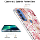 For Motorola Moto E20 / E30 / E40 Ring IMD Flowers TPU Phone Case(Pink Gardenia)