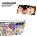 For Motorola Moto E20 / E30 / E40 Ring IMD Flowers TPU Phone Case(Purple Peony)