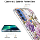 For Motorola Moto E20 / E30 / E40 Ring IMD Flowers TPU Phone Case(Purple Peony)