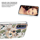 For Motorola Moto G Pure Ring IMD Flowers TPU Phone Case(Green Gardenia)