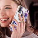 For Motorola Moto G Pure Ring IMD Flowers TPU Phone Case(Purple Begonia)