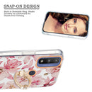 For Motorola Moto G Pure Ring IMD Flowers TPU Phone Case(Pink Gardenia)