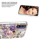 For Motorola Moto G Pure Ring IMD Flowers TPU Phone Case(Purple Peony)