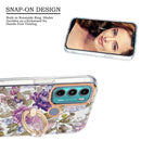 For Motorola Moto G60 / G40 Fusion Ring IMD Flowers TPU Phone Case(Purple Peony)
