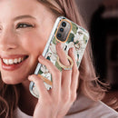 For Nokia G21 / G11 Ring IMD Flowers TPU Phone Case(Green Gardenia)