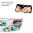 For Nokia G21 / G11 Ring IMD Flowers TPU Phone Case(Blue Rose)