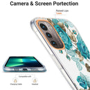 For Nokia G21 / G11 Ring IMD Flowers TPU Phone Case(Blue Rose)