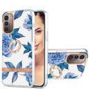 For Nokia G21 / G11 Ring IMD Flowers TPU Phone Case(Blue Peony)