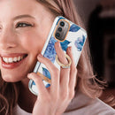 For Nokia G21 / G11 Ring IMD Flowers TPU Phone Case(Blue Peony)