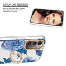 For Nokia G21 / G11 Ring IMD Flowers TPU Phone Case(Blue Peony)