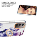 For Nokia G21 / G11 Ring IMD Flowers TPU Phone Case(Purple Begonia)