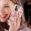 For Nokia G21 / G11 Ring IMD Flowers TPU Phone Case(Pink Gardenia)