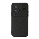For vivo X80 Pro Accurate Hole Carbon Fiber Texture Shockproof Case(Black)