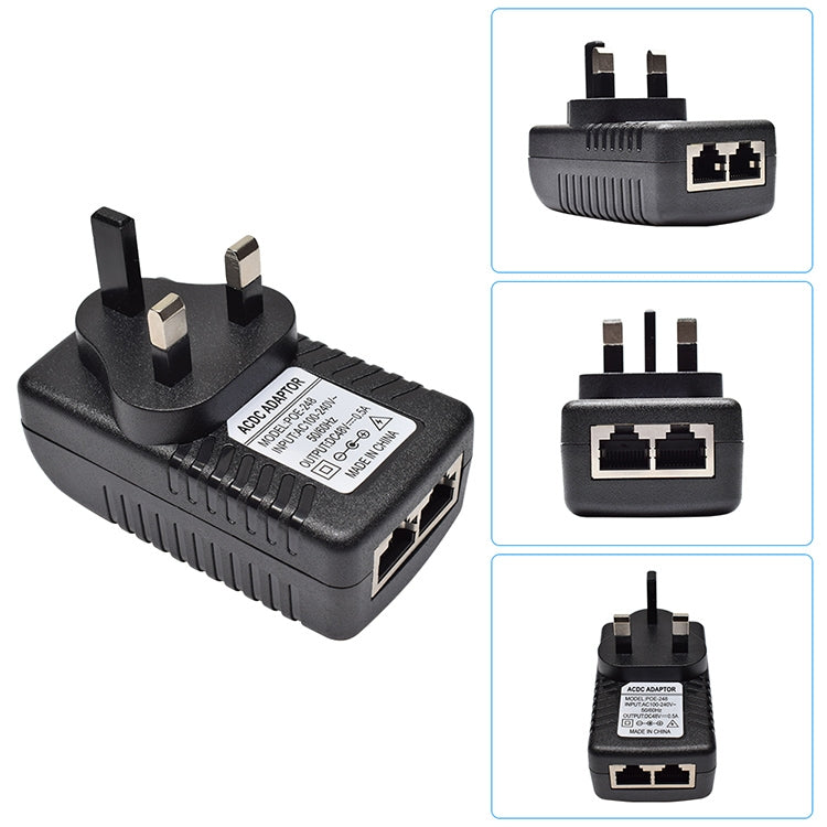 48V 0.5A Router AP Wireless POE / LAD Power Adapter(UK Plug)